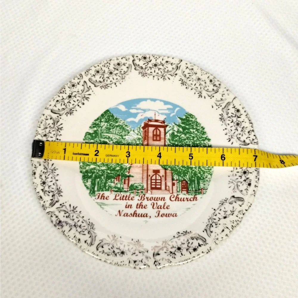 Vintage Little Brown Church Vale Nashua Iowa Souvenir Plate Ceramic